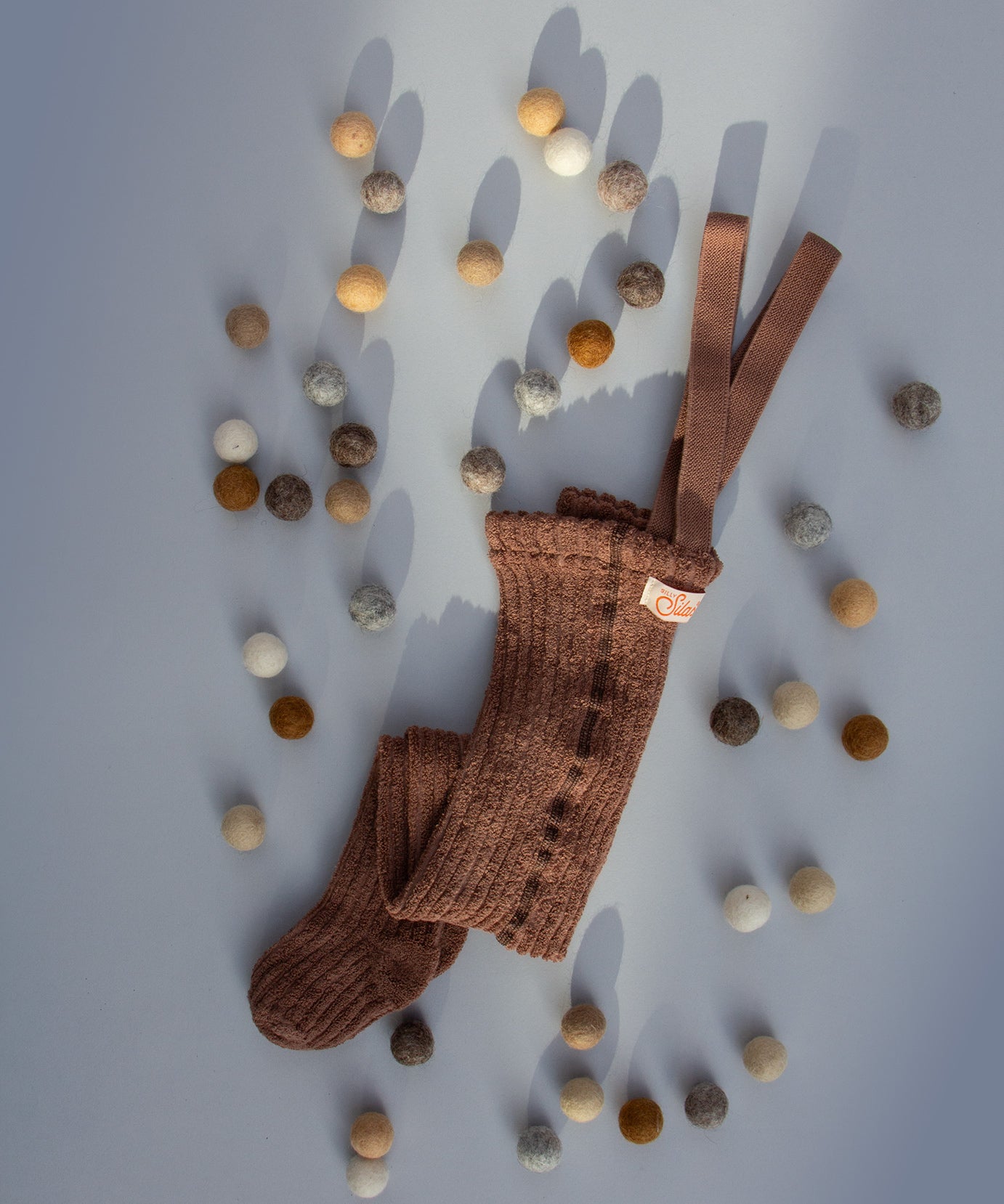 Organic Footed Cotton Tights with Braces  - Granola
