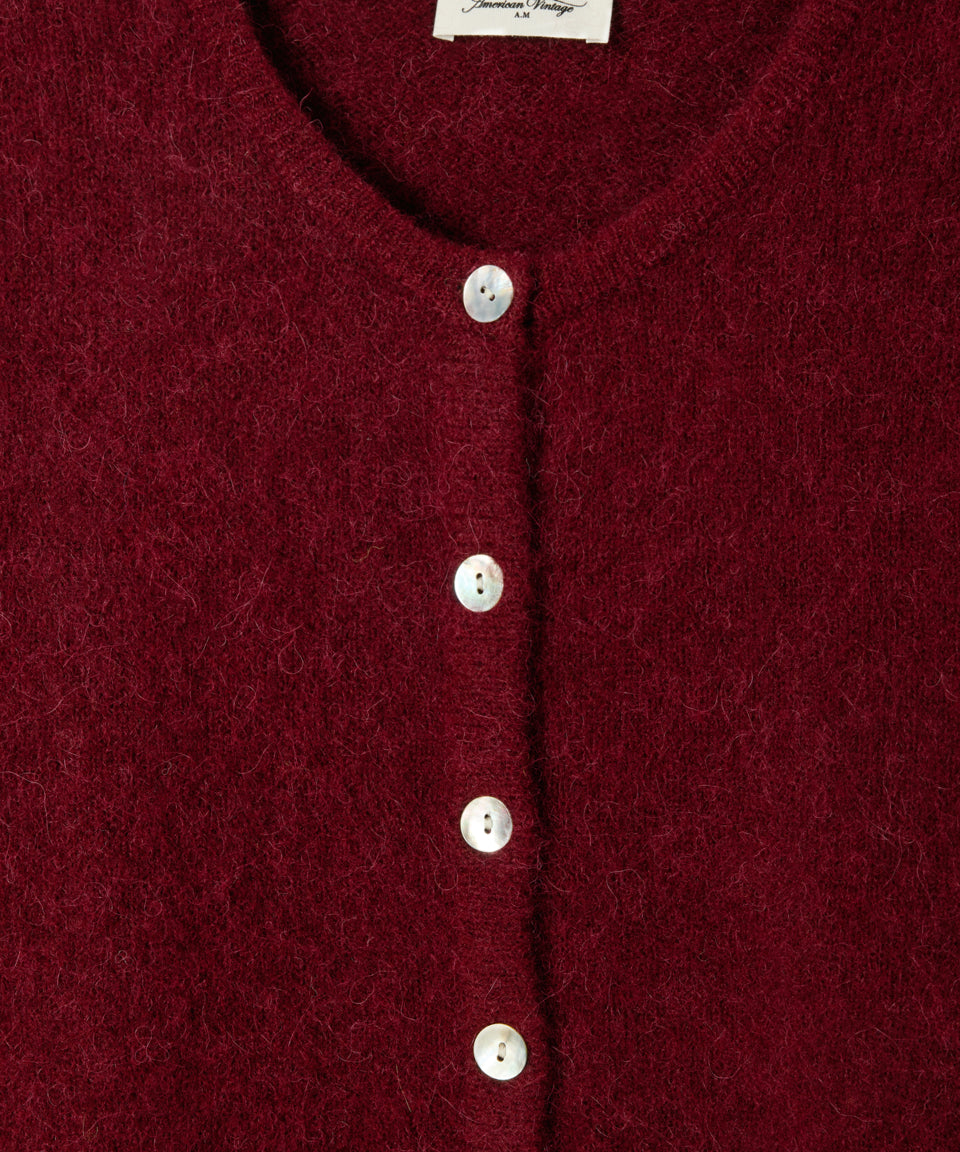 Vitow Cardigan - Heather Cherry Red