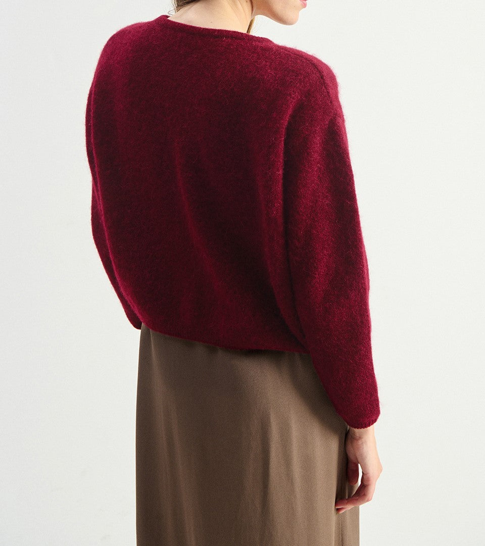 Vitow Short Cardigan — Cherry red