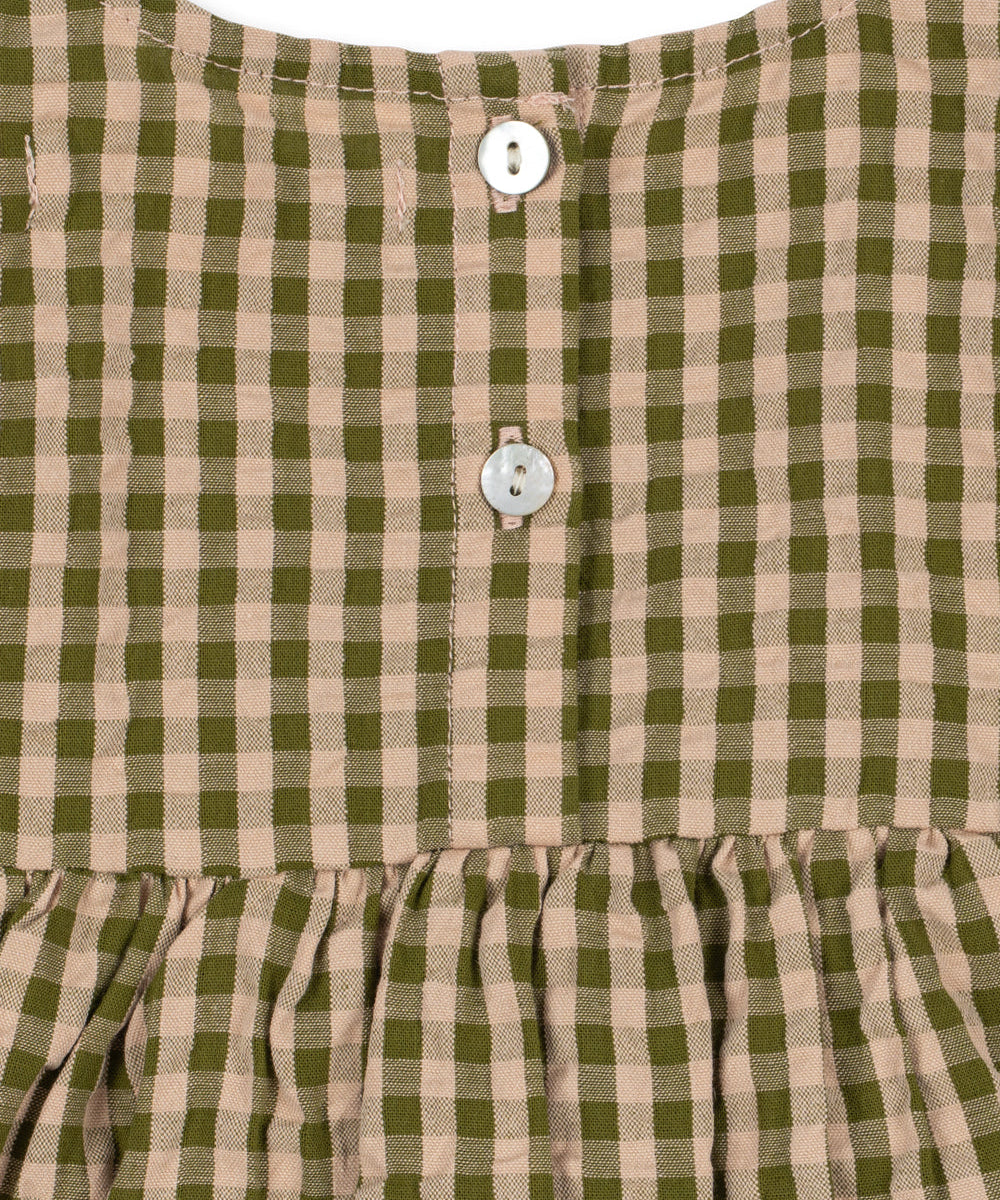 KIM ROMPER GOTS - AVOCADO CHECK