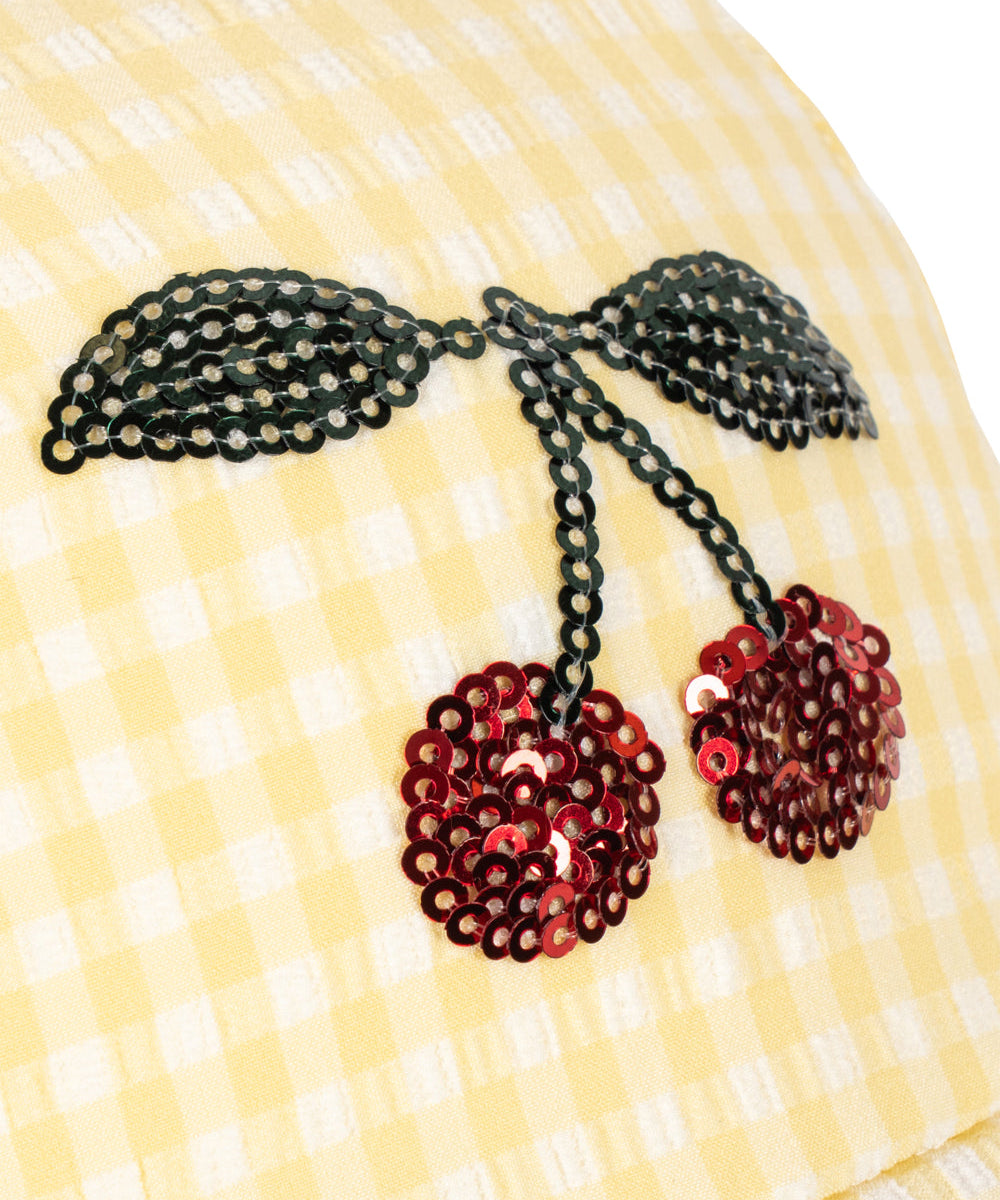 ETTA SWIM HAT - BANANA ALMOND CHECK