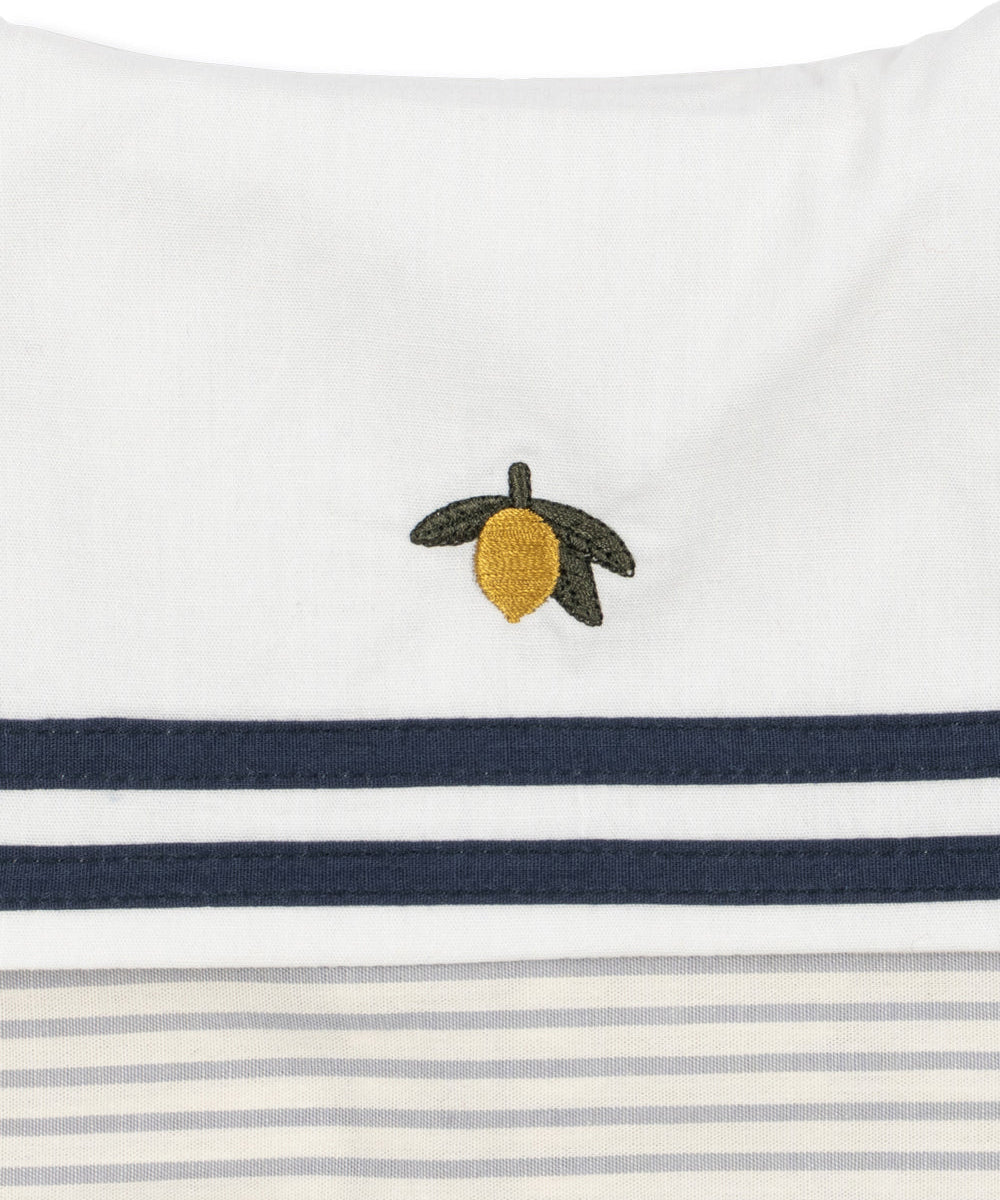 ALLIE SAILOR ROMPER GOTS - BLEU STRIPE