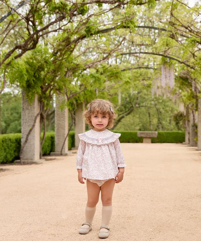 SET DRESS & NAPPY COVER PRINTED WOVEN GIRL LENA
