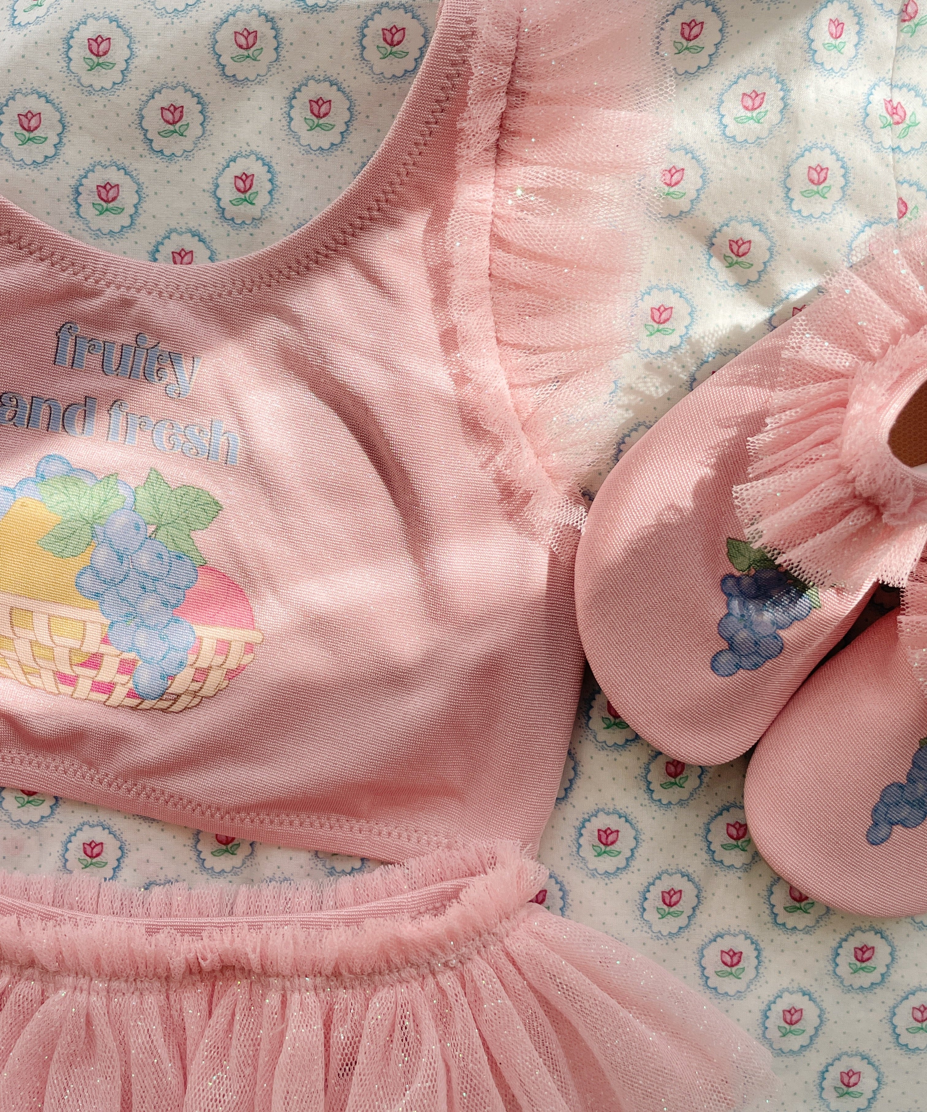 AMANDINE FRILL SWIM SHOES - POWDER PINK