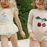 JADE LS SWIMSUIT - ROSE STRIPE