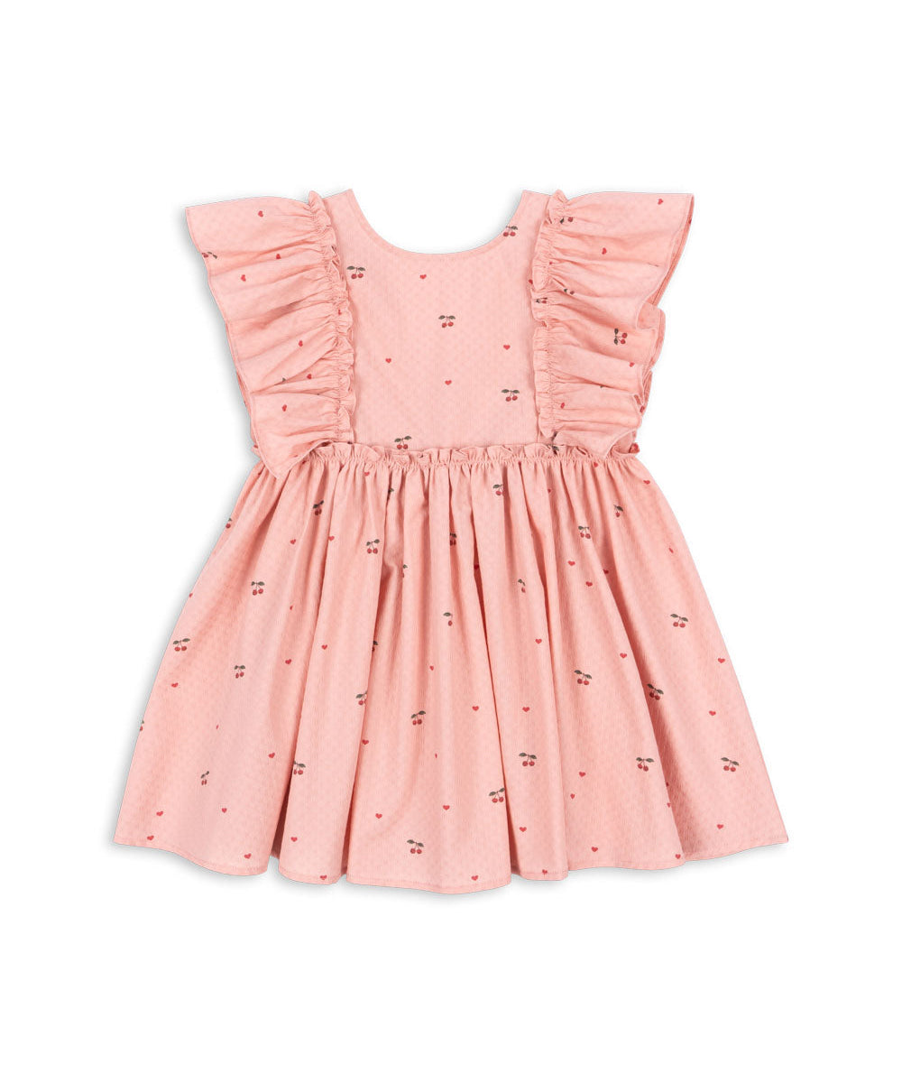 EVIA FRILL DRESS GOTS - CHERRY COEUR