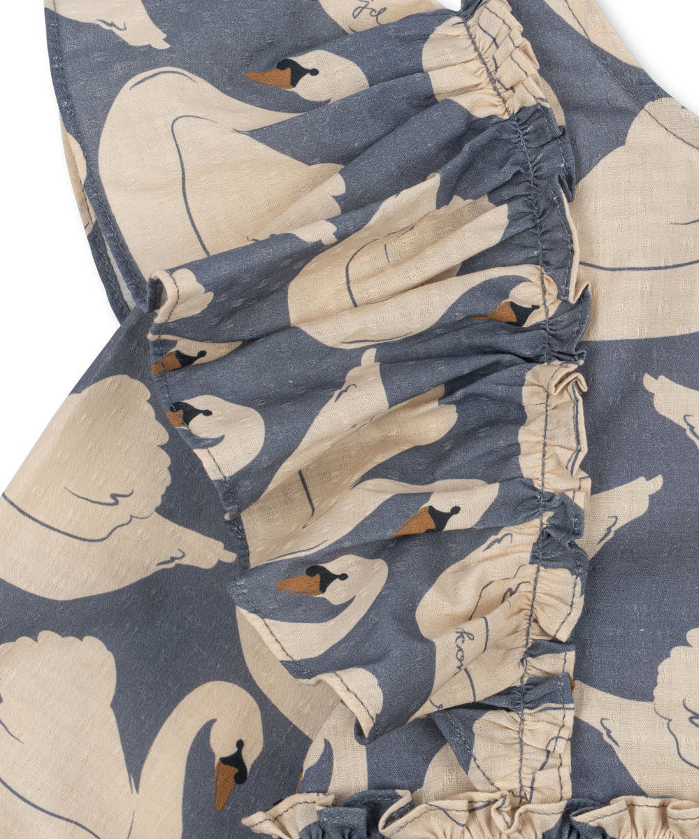EVIA LS BOW DRESS GOTS - SWAN