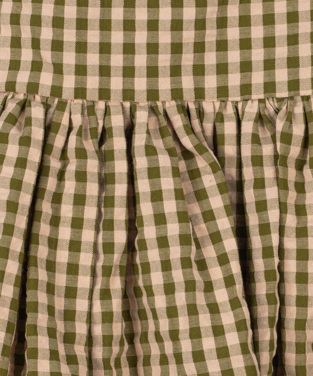 KIM ISOTTA DRESS GOTS - AVOCADO CHECK